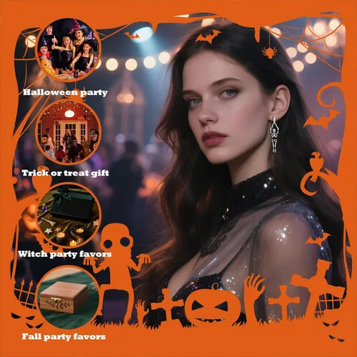Vista 2 de Halloween Earrings For Women, Halloween Party Decorations Accessories