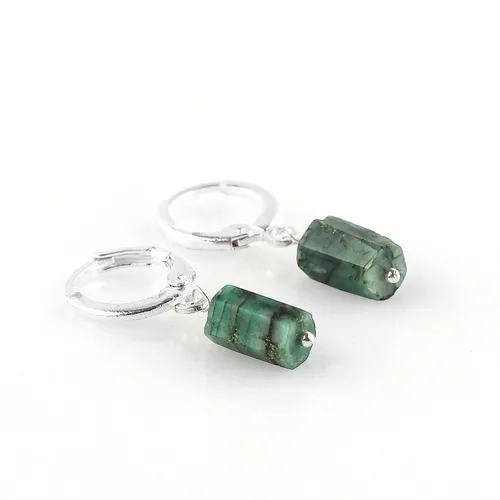 Vista 60 de Aretes de aro de cristal afganita natural Piedras afganas de alto grado Aretes chapados en plata Gota lisa Joyas de piedras preciosas hechas