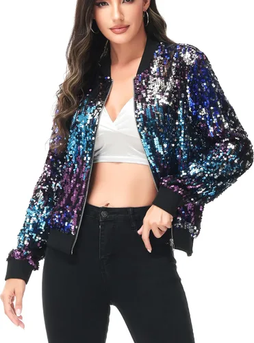 Vista 29 de Anna-Kaci - Chaqueta de manga larga con cremallera frontal y puños acanalados para mujer (personalizable)