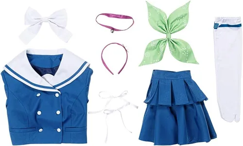 Vista 7 de Disfraz de cosplay de Harukawa Maki Killing Harmony para mujer, traje de uniforme escolar