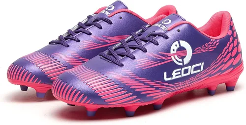 Vista 6 de LEOCI Men's Women's Firm Ground Soccer Cleats OutdoorIndoor Boys Girls Professional Futsal Football Training Sneakers