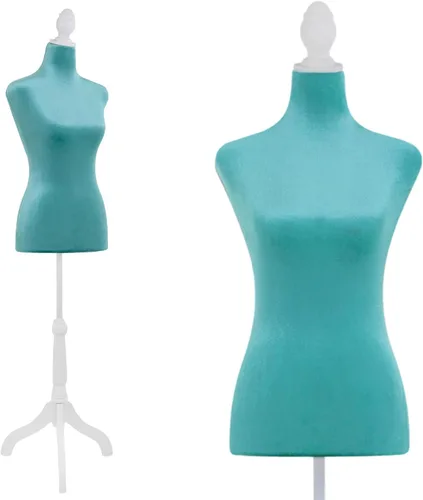 Vista 11 de FDW Maniquí femenino con forma de vestido de cuerpo, maniquí de costura, maniquí de torso con base de trípode, maniquí ajustable para coser ropa