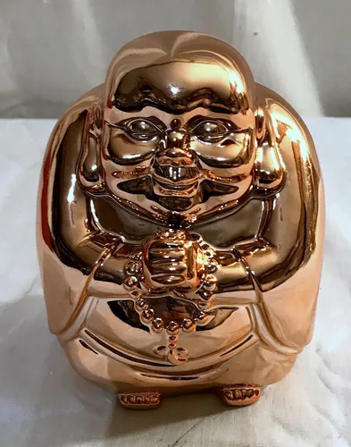 Vista 2 de Nueva 6" cerámica figura de buda rezando Estatua sonriente
