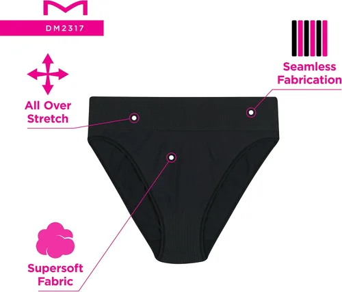 Vista 5 de Maidenform Ropa interior de pierna, calzones de bikini de corte alto sin costuras para mujer, paquete de 3
