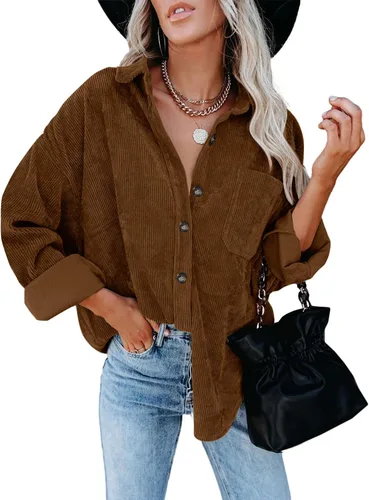 Vista 130 de ZOLUCKY Chaqueta de manga larga con botones para mujer, talla grande, blusas