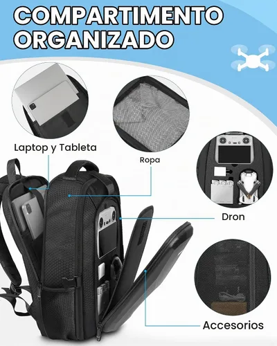 Vista 4 de PEKREWS Funda para DJI Mini 3 / Mini 4 Pro, para RC 2, controlador RC-N3/N2 Negro