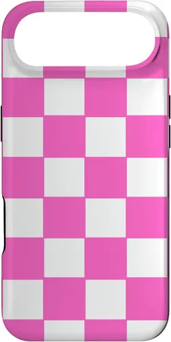 Vista 26 de Funda de tablero de ajedrez clásica a cuadros rosa y blanco para iPhone 16