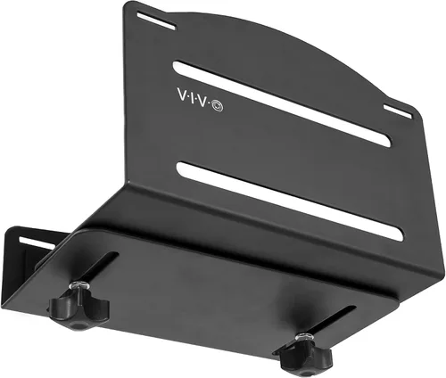 Vista 6 de VIVO Soporte universal de pared para PC, soporte de acero ajustable, carcasa de computadora, soporte de correa de CPU de marco abierto, negro