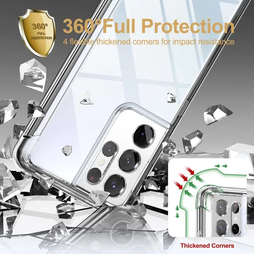 Vista 7 de SURITCH Funda Ultra Clear para Samsung Galaxy S21 de 6.8 pulgadas (solo protector de pantalla), [protector de pantalla integrado] carcasa rígida