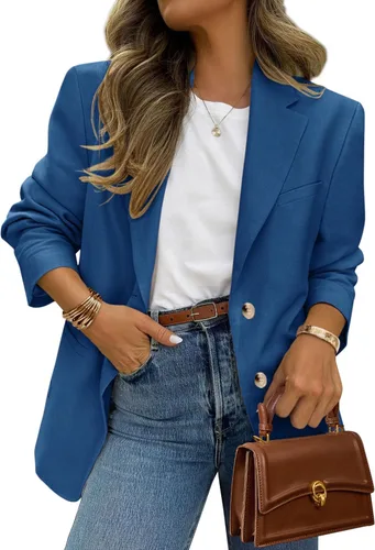 Vista 9 de PRETTYGARDEN Blazers 2026 para mujer casual de negocios Caqui oscuro