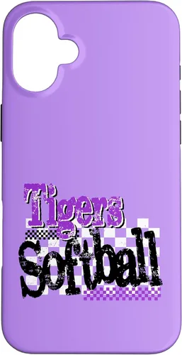 Vista 23 de Tigers Softball Mom Purple Tiger Pride Game Day School Case for iPhone 17