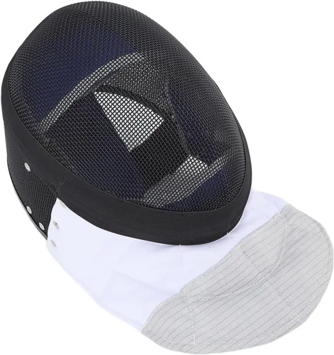 Vista 5 de Equipo protector de esgrima, forro impermeable, máscara de entrenamiento de esgrima, duradera, ligera, acabado antirreflejo, negro con babero grueso