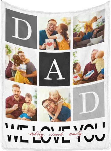 Vista 10 de MyPupSocks Manta personalizada para mamá, regalos personalizados para mamá, manta de cama con fotos, regalos de cumpleaños para mujeres, mamá