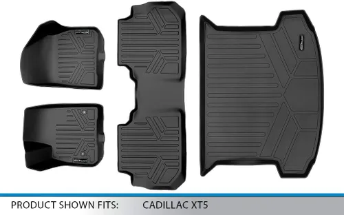 Vista 6 de SMARTLINER Juego de alfombrillas de piso de ajuste personalizado de 2 filas y forro de carga para Cadillac XT5 2017-2025