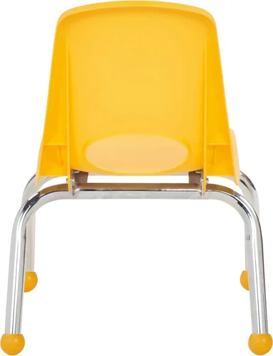Vista 8 de FDP 15412-YE - Silla escolar apilable de 14 pulgadas con deslizadores de Amarillo
