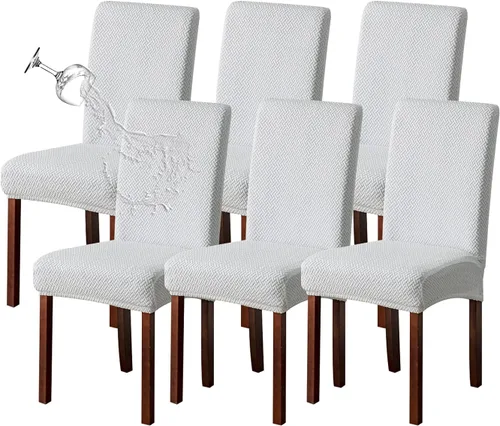 Vista 39 de Genina Fundas impermeables para sillas de comedor, cocina, fundas para sillas de comedor Parson (beige, 2 unidades)
