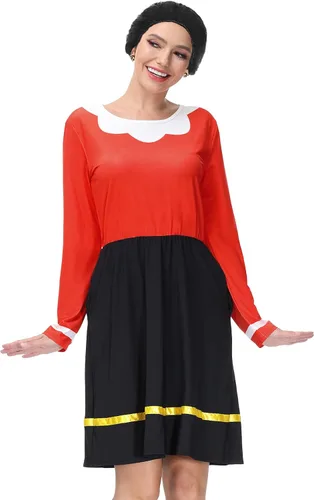 Vista 5 de Clarisbelle Disfraz de Halloween para mujer, vestido clásico de manga larga
