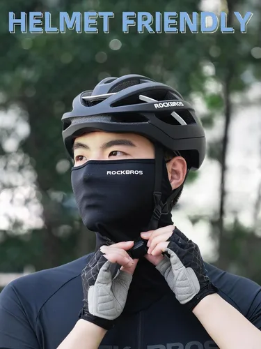 Vista 6 de ROCKBROS Polaina para el cuello, bufanda, bandanas, tubo, protección UV, UPF 50+, pasamontañas, pasamontañas, deportes al aire libre, para hombres