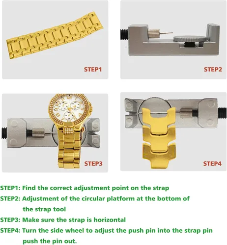 Vista 6 de Sdanart Kit de herramientas de extracción de eslabones de reloj, herramienta de extracción de pines de reloj con 10 pines adicionales para removedor