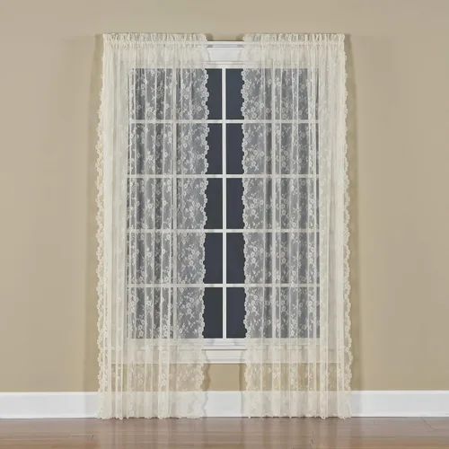 Vista 6 de SKL Home by Saturday Knight Ltd. - Panel de cortina Petite Fleur, marfil, 56 pulgadas x 84 pulgadas
