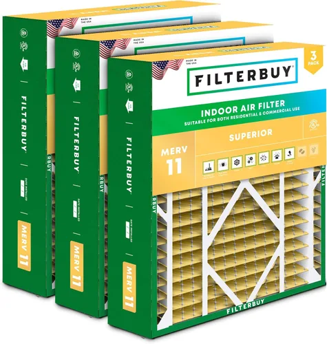 Vista 21 de Filterbuy Filtro de aire MERV 11 de 10 x 17 x 2 pulgadas para defensa de mascotas y alergias (paquete de 3), filtros exteriores plisados