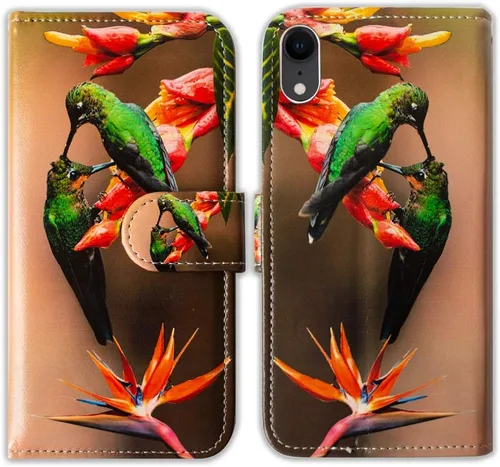 Vista 9 de Bcov Funda para iPhone XR, funda de piel con tapa y función atril para iPhone XR