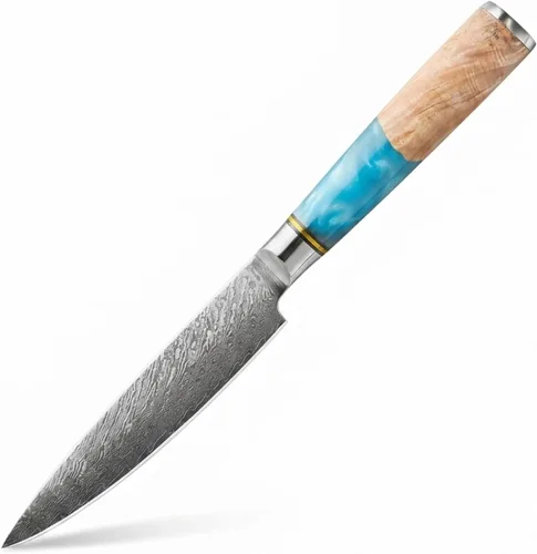 Vista 13 de Tidal Blue - Cuchillo para pan de 8" - Damasco