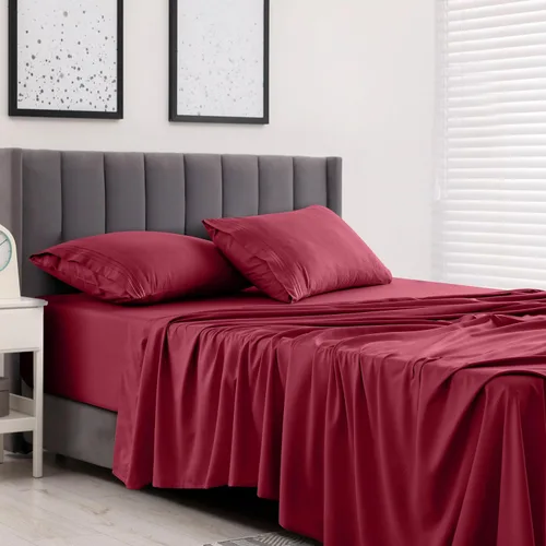 Vista 124 de LUX Décor - Juego de sábanas Twin de microfibra ultrasuave de 3 piezas con sábana encimera, sábana bajera de 16 pulgadas de profundidad y funda