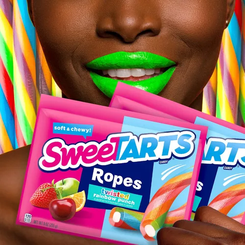 Vista 7 de Paquete de SweeTARTS Ropes Candy, Cherry Punch, Twisted Rainbow Punch y Tangy Strawberry, 9 onzas (paquete de 3)