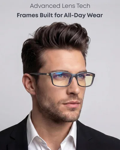 Vista 3 de Prospek Blue Light Glasses – Eye Strain Relief, Anti Glare Gris