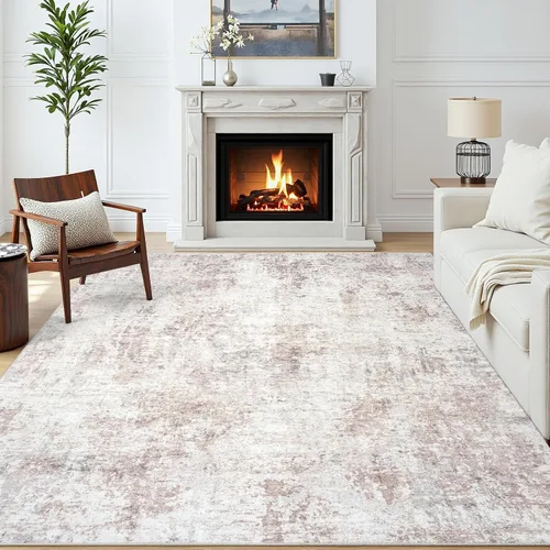 Vista 2 de Alfombras 5x7 para sala de estar: gran alfombra suave lavable, moderna, abstracta, antideslizante, sin desprendimiento, para interiores, delgada