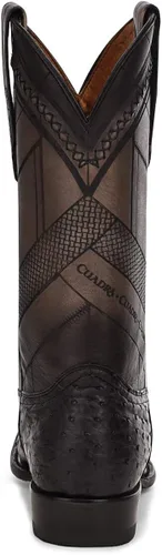Vista 5 de Cuadra - Bota vaquera para hombre en piel de avestruz y piel bovina