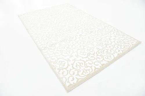 Vista 12 de Unique Loom Rushmore Collection Johnson - Alfombra rectangular de 5 pies 1 pulgada x 8 pies, color blanco nieve/beige