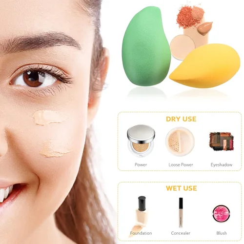 Vista 6 de FOMIYES Mango en forma de esponja 4pcs belleza huevo maquillaje Miss esponja polvo poliuretano punta punta esponja