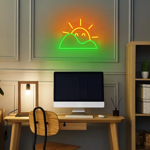 Vista 24 de Letrero de neón de baloncesto, 9.84 x 9.84 pulgadas, luz de neón LED de baloncesto, alimentado por USB con interruptor regulable, letrero LED