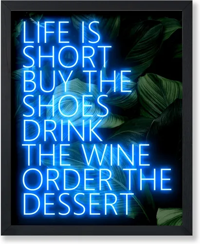 Vista 51 de Poster Master Life Is Short - Póster con texto en inglés "Buy the Shoes", impresión motivacional, arte neón, arte moderno, regalo para hombres