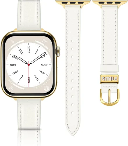 Vista 33 de JR.DM Correas de cuero delgadas compatibles con Apple Watch Band 1.496 in 1.575 in 1.614 in 1.654 in 1.732 in 1.772 in 1.811 in 1.929 in, correa