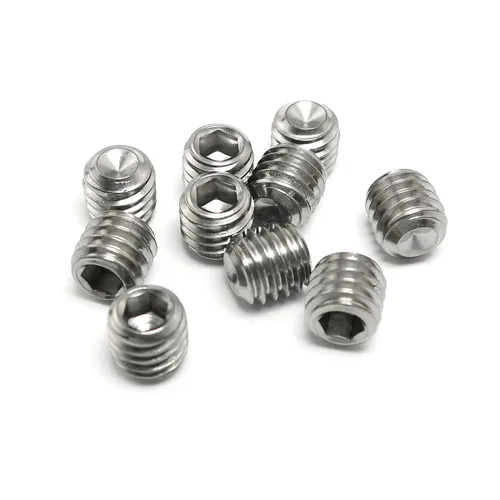 Vista 5 de Tornillos de fijación de 3/8 "-16 x 3/8" Tornillo de ajuste de acero inoxidable 304 rosca completa punta punta punta plana Tornillos hexagonales Set