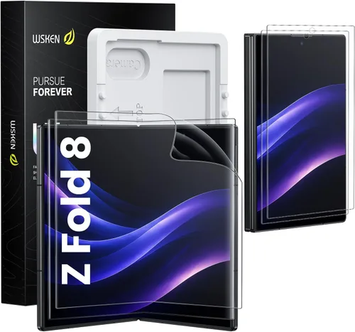 Vista 7 de WSKEN Protector de pantalla para Samsung Galaxy Z Fold 7 – [Marco de alineación automática] Paquete de 2 películas interiores de TPU + 2