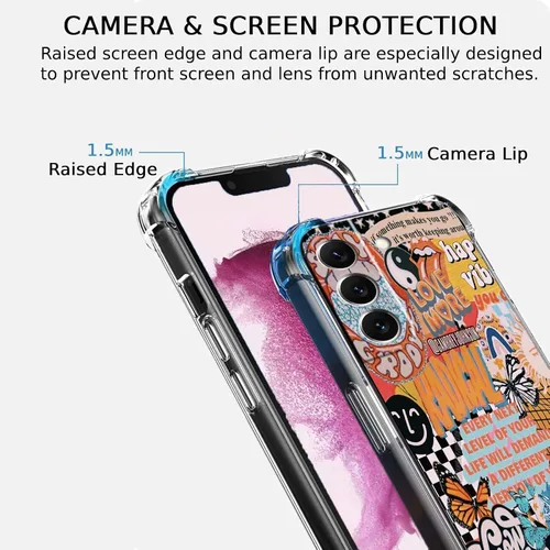 Vista 3 de Funda de collage estético para Samsung Galaxy S21, patrón de citas positivas, funda de TPU suave de moda compatible con Galaxy S21