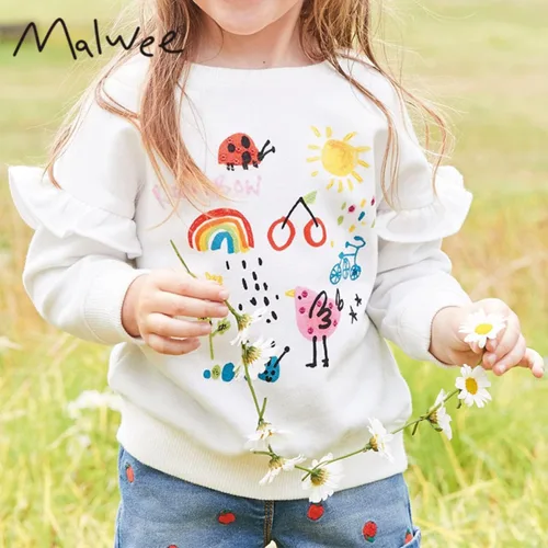 Vista 7 de Sudaderas para niñas pequeñas, cuello redondo, sin botones, de manga larga, para invierno, casual, ropa 2T-7T, Dinosaurio