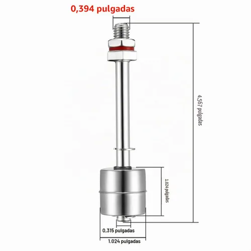 Vista 2 de Uxcell interruptor de flotador del sensor de nivel del agua para tanque vertical de acero inoxidable 3.3 oz