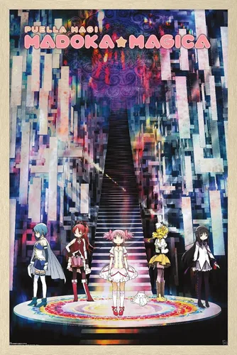 Vista 7 de Trends International Puella Magi Madoka Magica Wall Poster, 34L x 22.4W, Gray Framed Version Versión enmarcada gris