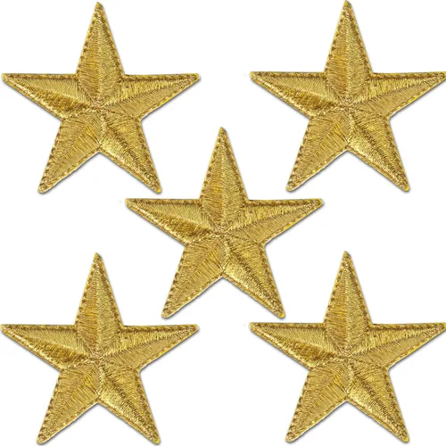 Vista 21 de Laughing Lizards Parches bordados con estrellas para planchar para ropa, chaquetas, mochilas y decoraciones (negro, 1 pulgada)