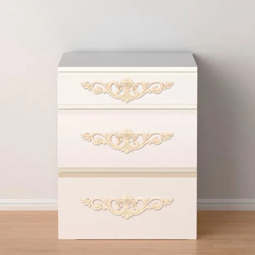 Vista 2 de 4 piezas de apliques de madera tallada onlay, apliques largos tallados en madera para muebles, juego de calcomanías decorativas sin pintar