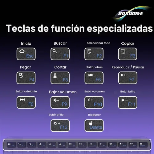 Vista 7 de BoxWave Teclado compatible con la tableta Chuwi Hi10, teclado Bluetooth SlimKeys con trackpad, panel táctil delgado portátil, color negro azabache
