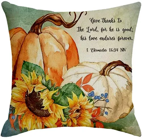 Vista 3 de Fundas de Almohada de Otoño 18x18 Pulgadas Funda de Almohada de Lino para Sofá y Sillón Estilo Casa de Campo Acción de Gracias Decoraciones de Otoño