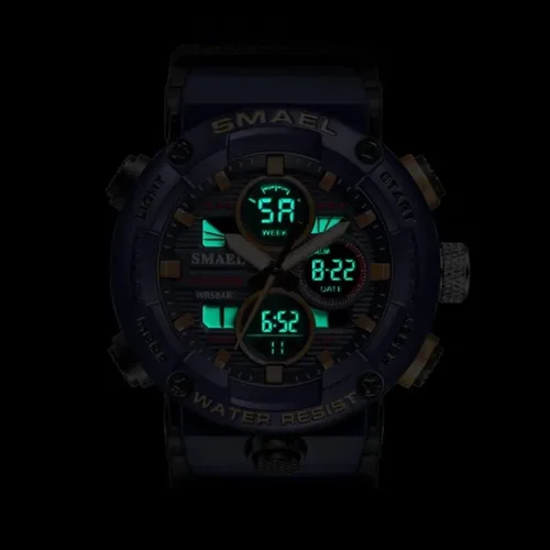 Vista 5 de SMAEL Reloj militar impermeable para hombre, reloj deportivo militar LED digital multifunción para hombre