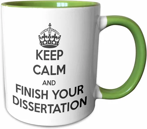 Vista 9 de 3dRose Mantén la calma y termina tu disertación. Blanco y gris. - Tazas (mug_193304_9)