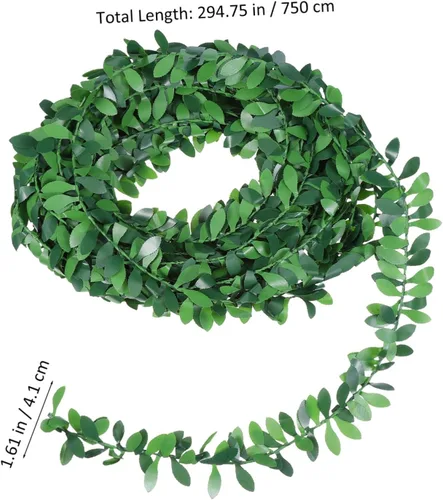 Vista 2 de SEWACC Guirnalda artificial de follaje de vides falsas, guirnalda de hojas verdes, plantas de 7.5 M, 2 unidades para bodas, fiestas, jardín, hogar